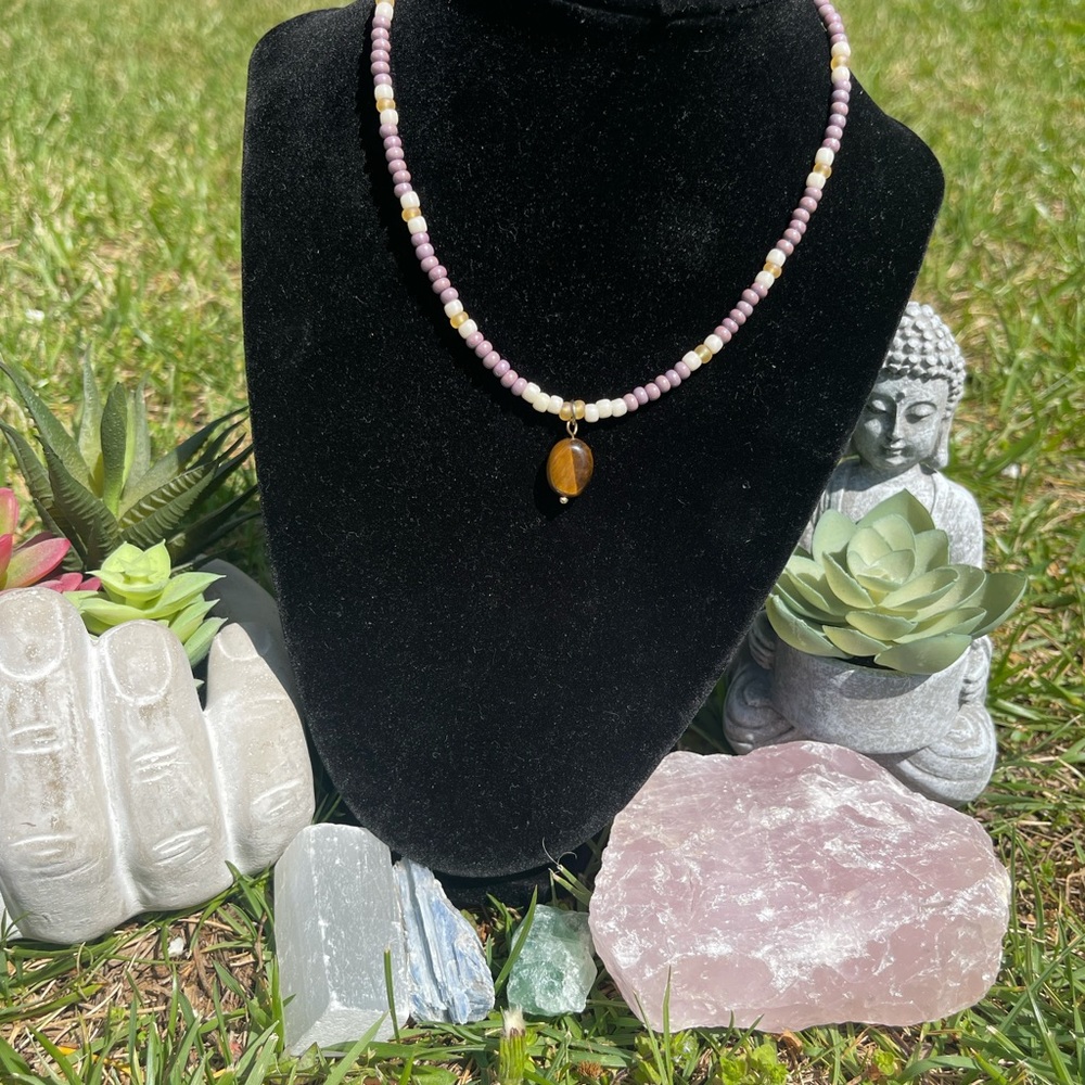 Tiger eye charm necklace 🐯💎